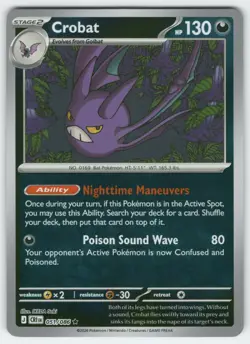Pokemon TCG | Reverse Holo Crobat | #051/086 ME04: Chaos Rising | English - Image 1
