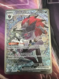 N’s Zoroark ex SIR 286/217 Mega Evolution Ascended Heroes Pokemon NM - Image 1