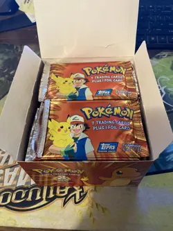 Vintage Topps Pokemon Series 1 Booster Pack From Box Sealed Cards - Image 1
