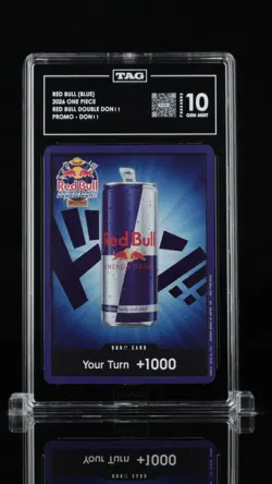One Piece Red Bull DON 1k Normal Blue Single Card Promo Foil Tournament TAG 10 - Image 1