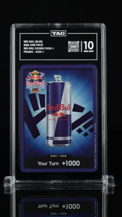 One Piece Red Bull DON 1k Normal Blue Single Card Promo Foil Tournament TAG 10 - Image 1