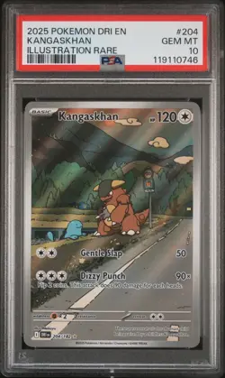 2025 POKEMON DESTINED RIVALS ILLUSTRATION RARE #204 KANGASKHAN PSA 10 - Image 1