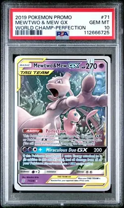 MEWTWO & MEW GX World Championships 2019 #71 PSA 10 Pokemon - Image 1