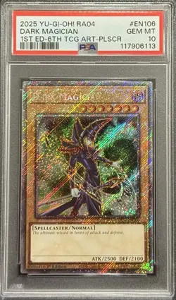 2025 PSA 10 YUGIOH RA04 BONANZA PLATINUM SECRET RARE DARK MAGICIAN 🔮 - Image 1