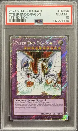 2024 PSA 10 YUGIOH RA03 PLATINUM SECRET RARE CYBER END DRAGON 💎 - Image 1