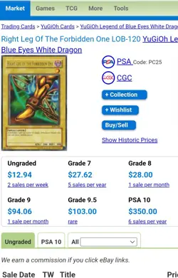 Yu-Gi-Oh Exodia Right Leg LOB-120 Unlimited Ultra Rare - Image 3