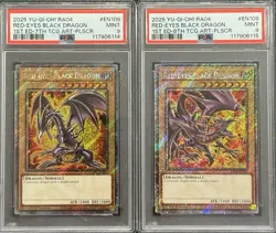 2025 PSA 9 YUGIOH RA04 25TH PLATINUM SECRET RARE RED EYES BLACK DRAGON SET 💫 - Image 1