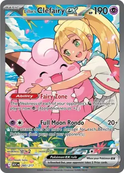 Pokemon Lillie's Clefairy ex 280/217 SIR! Ascended Heroes NM RARE HOT - Image 1