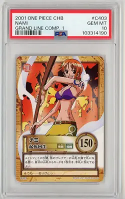 2001 ONE PIECE CARDDASS HYPER BATTLE GRAND LINE COMPILATION 1 #C403 NAMI PSA 10 - Image 1