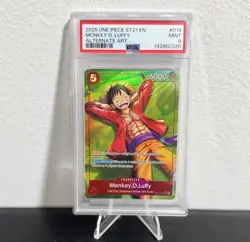 One Piece CCG Monkey D. Luffy ST21-014 Starter Deck EX Gear 5 Alt Art Foil PSA 9 - Image 1