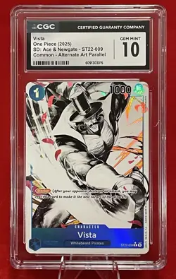 One Piece Jozu ST22-006 & Vista ST22-009 Alternate Art Foil - CGC GEM MINT 10 - Image 1