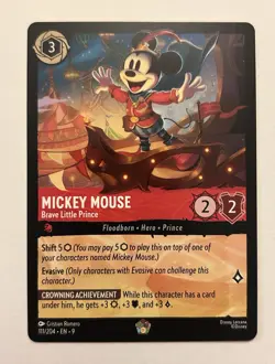 Ravensburger Disney Lorcana Mickey Mouse-Brave Little Prince 111/204 Foil ENG - Image 1