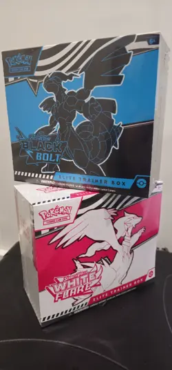 Pokemon TCG White Flare & Black Bolt Elite Trainer Box ETB Bundle Pair - SEALED - Image 1