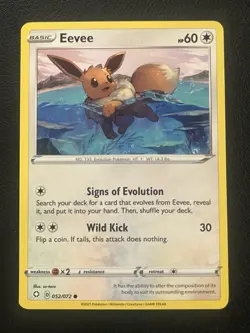 Eevee #52/72 Shining Fates Common Pokemon Card - Image 1