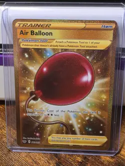 Pokemon Air Balloon Sword & Shield Trainer Secret Rare Holo Card 213/202 Lp - Image 1