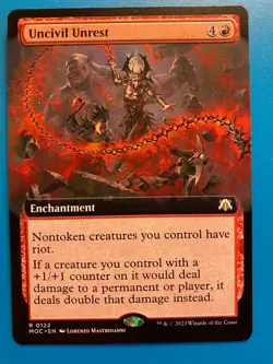 MTG 1x EXTENDED ART Uncivil Unrest # 122 March of the Machine Magic the x1 NM - Image 1