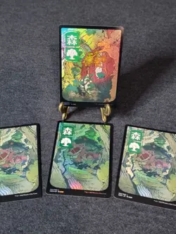 Magic: The Gathering Kamigawa: Neon Dynasty full-art Forest land ×7 (×2 Foil) - Image 3