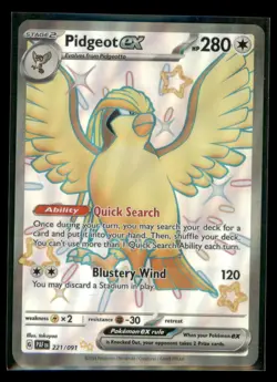 Pidgeot ex 221/091 Shiny Ultra Rare Paldean Fates Pokemon Near Mint - Image 1