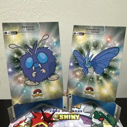 Pokemon Database Shiny Set Venonat Venomoth Shiny Sparkle Holo Set Of 2 - Image 1