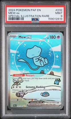 2024 POKEMON PAF EN-PALDEAN FATES SPECIAL ILLUSTRATION RARE #232 MEW EX PSA 9 - Image 1