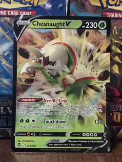 Pokemon TCG Chesnaught V Silver Tempest 015/195 Holo Ultra Rare - Image 1