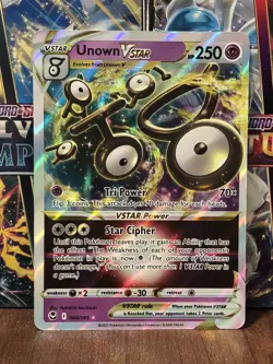 Pokemon TCG Unown VSTAR Silver Tempest 066/195 Holo Ultra Rare - Image 1