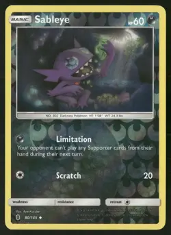 Sableye 80/145 Uncommon Guardians Rising Pokemon NM - Image 1
