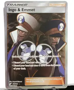 Pokemon Sun & Moon Team Up, Ingo & Emmet #176/181 Full Art Ultra Rare Holo NM - Image 1