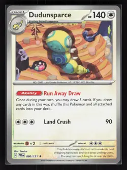 Dudunsparce (Master Ball Pattern) Pokemon SV: Prismatic Evolutions 080/131 NM - Image 1