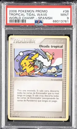 2006 POKEMON WORLD CHAMPIONSHIPS PROMO SPANISH #36 TROPICAL TIDAL WAVE PSA 9 - Image 1