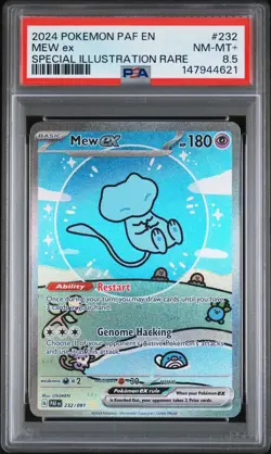 2024 POKEMON PAF EN-PALDEAN FATES SPECIAL ILLUSTRATION RARE #232 MEW EX PSA 8.5 - Image 1