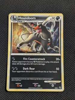Pokemon TCG Houndoom Holo Rare HGSS Undaunted 5/90 LP - Image 1