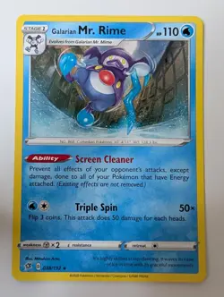 Galarian Mr. Rime 038/192 Rare Rebel Clash Pokemon Near Mint - Image 1