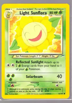 Pokemon Light Sunflora 72/105 Neo Destiny 2001 WOTC - Image 1