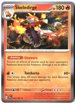 Skeledirge 031/191 Rare Surging Sparks Pokemon Holo Near Mint - Image 1