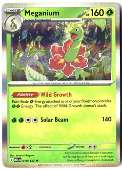 Meganium 010/132 Rare Mega Evolution Pokemon Holo Near Mint - Image 1
