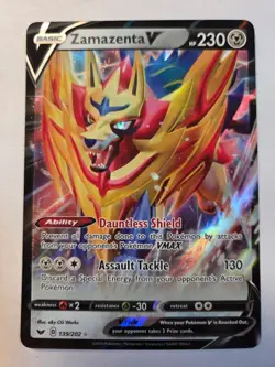 Zamazenta V 139/202 Holo V Rare Sword & Shield Pokemon Holo Near Mint - Image 1