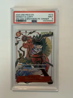 PSA 9 Mint 3rd Anniversary Winner Monkey.D.Luffy ST01-012 - Image 1
