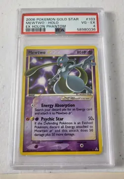 Mewtwo 103/110 Gold Star - EX Holon Phantoms *PSA 4 - VG-EX* Holo Pokemon Card - Image 3