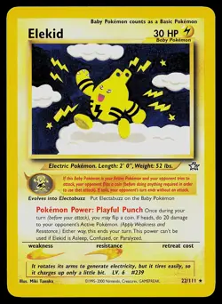 Pokemon Card - Elekid Neo Genesis 22/111 Rare - Image 1