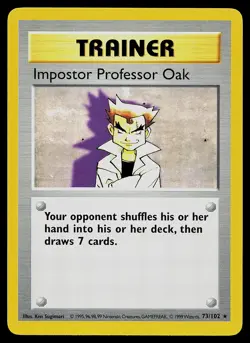 Pokemon Card - Imposter Professor Oak Base Set 73/102 Rare - Image 1