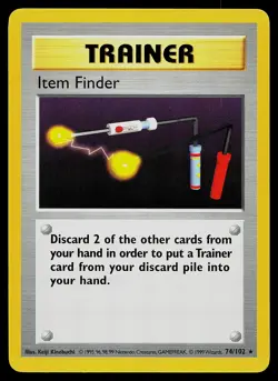Pokemon Card - Item Finder Base Set (Shadowless) 74/102 Rare - Image 1