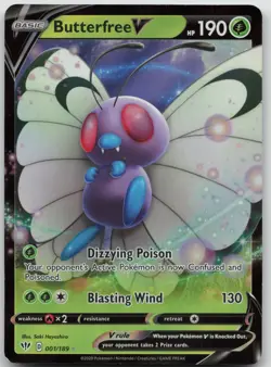Butterfree V 001/189 Holo V Rare Darkness Ablaze Pokemon Near Mint - Image 1