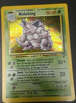 Pokemon Nidoking 11/130 Base Set 2 Holo Rare WOTC Vintage LP/NM - Image 3