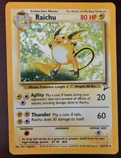 Pokemon TCG Base Set 2 16/130 Raichu Holo Rare - Image 1