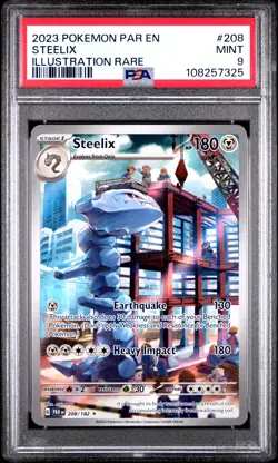 Steelix Pokemon Par En-Paradox Rift 208 Illustration Rare PSA 9 - Image 1