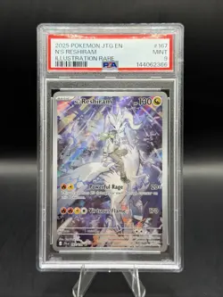 2025 POKEMON JTG EN-JOURNEY TOGETHER ILLUSTRATION RARE #167 N'S RESHIRAM PSA 9 - Image 1