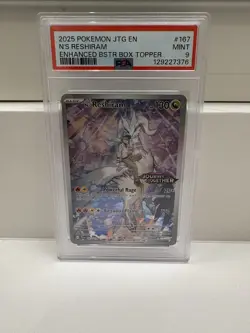 2025 POKEMON JTG EN-JOURNEY TOGETHER #167 N'S RESHIRAM STAMPED PSA 9 - Image 1