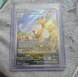 Pokemon TCG Ampharos 090/086 Chaos Rising Holo Rare Illustration Card NM - Image 1