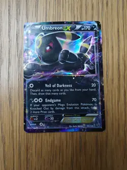 Umbreon EX 55/124 Fates Collide Pokemon Card - Poor Condition - Image 1